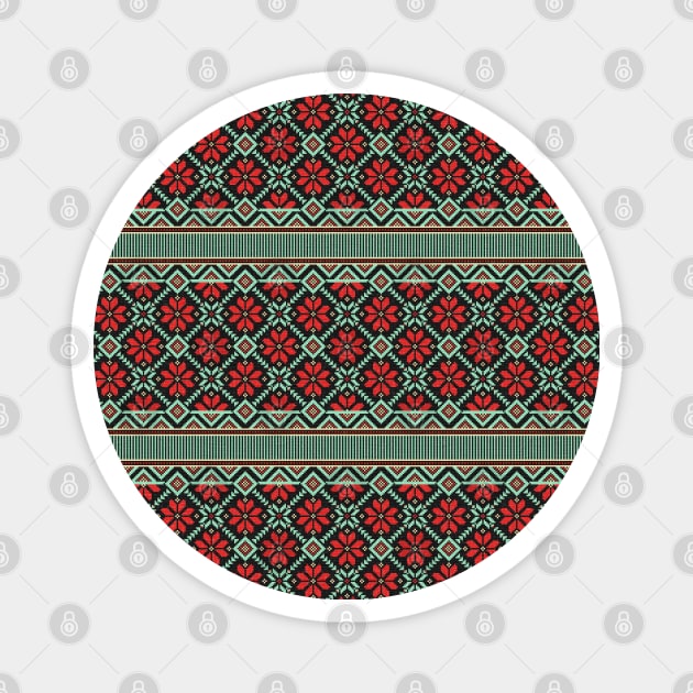 Ethnic Slavic pixel carpet texture #8 Magnet by GreekTavern